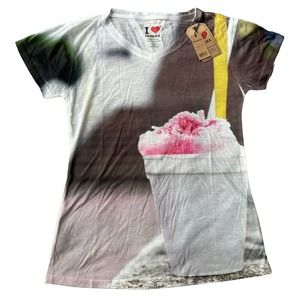I Love Panama T-Shirt V-Neck Tee Shaved Ice Colorful Summer Lightweight Womens